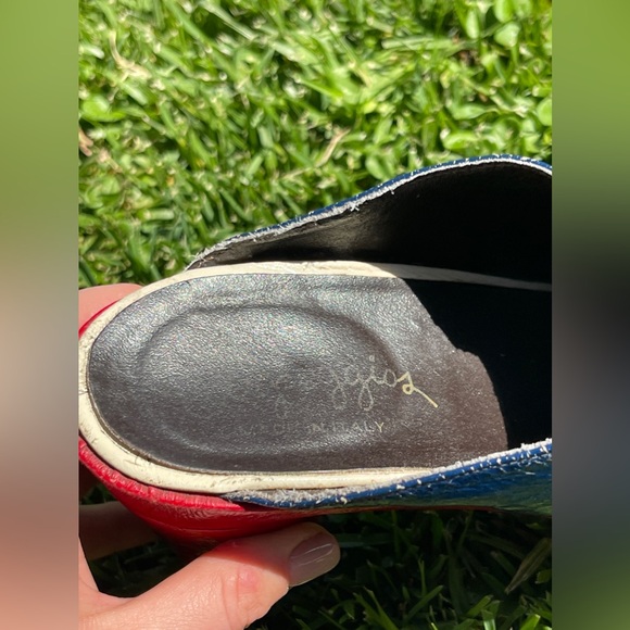 70s Vintage Red White and Blue Platform Clogs - Picture 14 of 14